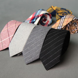 全棉6cm韩版窄版领带男正装商务潮 新郎结婚学生工作职业装领带