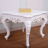 欧式客厅小茶几沙发边几角几正方形雕花白色小方桌子边桌茶桌包邮