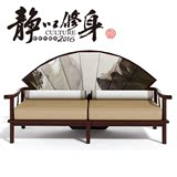 新中式沙发椅组合 工程定制禅意木制家具 中国风布艺客厅原木沙发