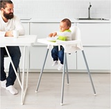 宜家儿童餐椅 安迪洛高脚椅子婴儿椅BB椅凳宝宝吃饭餐桌IKEA凳子