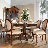 美式乡村新古典实木餐桌法式欧式复古做旧餐椅高端餐厅家具可定制