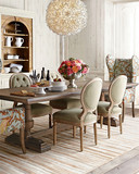 美式餐桌新古典橡木长方形饭桌法式全实木餐台复古做旧餐桌椅组合