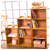 楠竹书架置物架实木多层书柜简易落地式创意学生收纳架竹架子特价