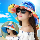 帽子女夏天韩版防紫外线防晒双面布帽可折叠沙滩大沿户外遮太阳帽