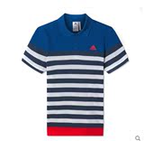 adidas 阿迪达斯T恤男16夏季新品 条纹POLO衫 训练运动短袖AP6524