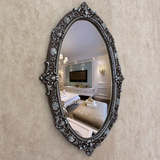 欧式美式椭圆形墙壁挂镜卫生间镜子玄关装饰镜子梳妆镜子浴室镜子