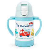 日本正版Runabouts汽車不鏽鋼手柄兒童防漏吸管杯訓練水杯學飲杯