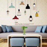 创意个性炫彩小灯泡餐灯吊灯墙贴纸餐厅厨房酒吧奶茶店咖啡屋贴画
