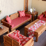 红木沙发坐垫冬季保暖实木沙发垫加厚婚庆中式家具木沙发垫绸缎