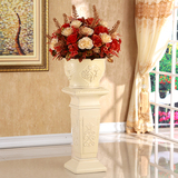 欧式陶瓷罗马柱子摆件 客厅高档陶瓷落地花瓶插花欧式落地大花瓶