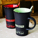 创意星巴克陶瓷马克杯办公牛奶咖啡杯带盖勺欧式大容量复古水杯子