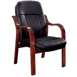 直销高档办公椅 实木扶手电脑椅会议椅黑色皮 会议室职员椅子正品
