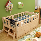 包邮松木儿童床纯实木单人床婴幼儿床宝宝分床儿童床实木床送床垫