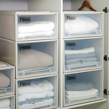 日本进口天马fits抽屉式收纳箱衣柜内衣服储物盒组合柜透明塑料