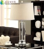 新古典创意个性水晶圆柱台灯现代中式样板房客厅书房卧室床头灯