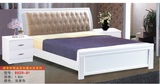 软靠橡木床板式床实木双人烤漆简约现代皮艺1.5米卧室家具婚床