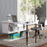 卧室台式笔记本电脑桌现代简约白色烤漆360度旋转书桌转角办公桌