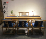 新中式老榆木茶桌椅组合现代简约实木茶桌免漆禅意茶桌茶台餐桌