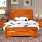中式全实木床橡木床儿童床1.2米/1.5米简约风格实木床家具包邮