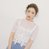 2016夏季新款韩国复古百搭性感花朵蕾丝紧身胸衣 时尚吊带