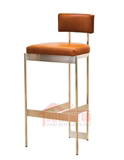 金色后现代吧椅吧台凳创意吧椅家用不锈钢定制时尚酒吧凳子高脚凳