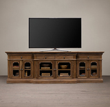 特价美式电视柜北欧家具小户型客厅橡木实木仿古做旧储物柜地柜