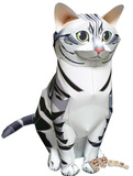 DIY手工折纸儿童玩具仿真动物宠物美国虎斑猫 3D纸模立体拼图模型