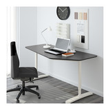 宜家代购贝肯特5边形办公桌电脑桌书桌现代简约工作台