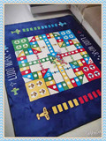 飞行棋玩具超大号法兰绒毛绒宝宝爬行毯地垫儿童益智玩具生日礼物