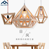 实木吊灯餐厅灯日式古典茶楼吊灯吧台设计师创意北欧宜家饭厅灯