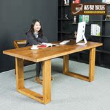 简约欧式全实木电脑桌办公桌工作台长 书桌桌子 餐桌会议桌长桌