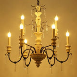北欧简约美式乡村铁艺水晶吊灯欧式复古现代客厅灯餐厅灯卧室灯具