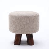拆洗简约现代整装换时尚圆凳实木创意穿鞋凳布艺沙发凳板凳小包邮
