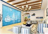 海上帆船地中海风情电视背景墙客厅卧室无缝布壁画墙纸