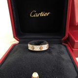 售出 二手正品 全新 Cartier 卡地亚18k玫瑰金窄版满天星戒指