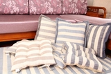 日式简约素雅文艺条纹素色靠枕靠垫飘窗坐垫餐椅地毯地板榻榻米