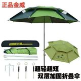 正品金威伞切口 双层加固折叠伞不锈钢万向 防紫外线防雨2米2.2米