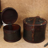 复古茶饼盒子大号收纳盒 普洱茶叶包装木盒礼盒 创意茶叶罐可定做