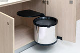 美式橱柜垃圾桶 柜内旋开连门大容量嵌入式垃圾桶 安装示意图