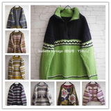 冬装日本制Vintage复古古着孤品羊毛衣男女中性北欧深色加厚套头