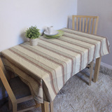 彩色条纹布艺桌布长方形盖布餐新品 美式乡村耐用时尚简约台布