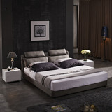布床1.5 1.8米布艺床可拆洗小户型软床双人床婚床现代齐边床现货
