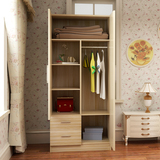 包邮韩式两门衣柜实木单人收纳成人木质简易衣橱现代小型儿童衣柜