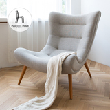 涵客家居北欧设计师简约现代布艺大坐深躺椅椅子单人休闲椅沙发
