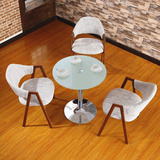 一桌三椅洽谈桌椅组合售楼处部接待桌椅现代实木咖啡桌奶茶店桌椅