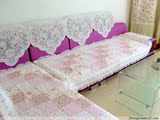 断码清仓特价全棉绗缝沙发垫粉色拼布绣花布艺坐垫飘窗垫靠背垫