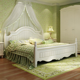 韩式田园床实木床卧室家具白色公主床1.5米1.8m欧式床双人床组合