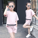 女童夏装2016新款韩版两件套中大童儿童夏季短袖T恤短裤纯棉套装