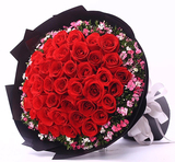 鲜花速递同城武汉上海合肥西安成都南京送花全国33朵红玫瑰花束