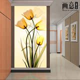 画意 3D立体大型简约装修壁画墙纸客厅走廊玄关壁纸美丽的郁金香